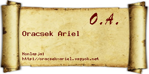 Oracsek Ariel névjegykártya